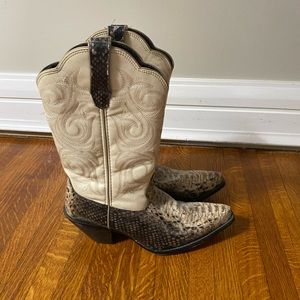 Snake skin cowboy boots